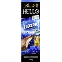 Lindt HELLO Electric Energy Vollmilchschokolade mit Zitronen-Crème-Füllung und Guaranaextrakt | 100g Tafel für besonderen Genuss und Energie