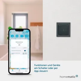 eQ-3 Homematic IP Smart Home Wandtaster HmIP-WRC2-A, 2-fach, anthrazit