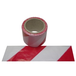 FLUID 100561 Absperrband Warnband ROBUST Rot Weiß quer gestreift Länge 100m