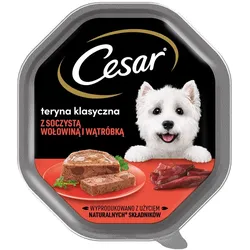 CESAR 150 g Nassvollnahrung für ausgewachsene Hunde, Terrine mit Rindfleisch und Leber