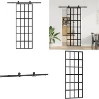 vidaXL Schiebetür mit Beschlag 76x205 cm ESG-Glas & Aluminium