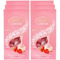 Lindt Lindor Erdbeer Sahne 100 g, 6er Pack