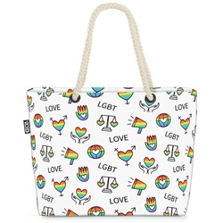 VOID Strandtasche (1-tlg), Pride Hand Herz Regenbogen pride gay schwul gleichberechtigung herzen bunt