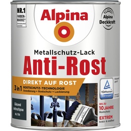 Alpina Anti-Rost Metallschutz-Lack 750 ml glänzend anthrazitgrau