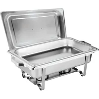 Morleos Speisenwärmer Chafing Dish Set Edelstahl | 1X 1/1 GN (65 mm Höhe) | Warmhaltebehälter für Essen Speisewärmer Buffetwärmer Wärmebehälter Catering Buffet