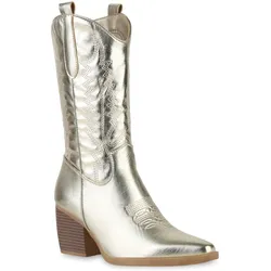 Damen Cowboystiefel in Gold