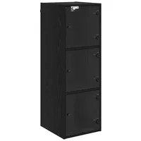 VidaXL Wandschrank Schwarz Eichen-Optik 35 x 37 x 102