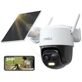 Imou 2K Solar Überwachungskamera Aussen Akku mit AI Personen-/Fahrzeugerkennung, 360° PTZ WLAN IP Kamera Outdoor Kabellos, Farbnachtsicht, 2-Wege-Audio, Sirene, Privatmodus, IP65, Kompatibel mit Alexa