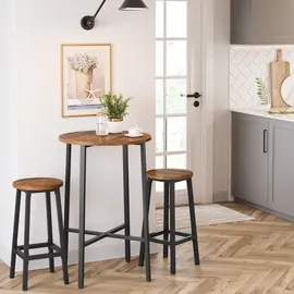 VASAGLE Barhocker rund 32 x 65 cm Braun