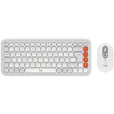 Logitech POP Icon Combo, Tastatur und Maus Set, kabellos, White