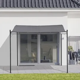 Outsunny Gartenpavillon 297 x 297 cm grau