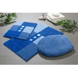GRUND Badematte »Merkur«, Höhe 20 mm, rutschhemmend beschichtet, mehrfarbig, auch als 2 teiliges & 3 teiliges Badematten Set erhältlich blau 3-tlg. ohne Ausschnitt