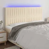 vidaXL LED Kopfteil Creme 180x5x118/128 cm Stoff - Creme