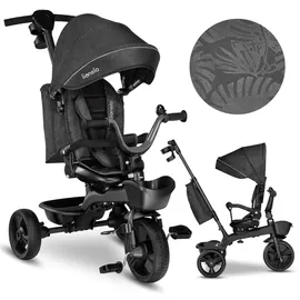 lionelo Dreirad mit Schubstange für Kinder ab 1,5 bis 5 Jahre, drehbarer Sitz, Magnesium-Rahmen, wartungsfreie Gummiräder, freies Rad, abnehmbares Vordach, 55 x 80 x 56 cm