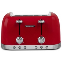 SCHNEIDER Toaster SCTO4R - Toaster - vintage rot, für 4 Scheiben rot