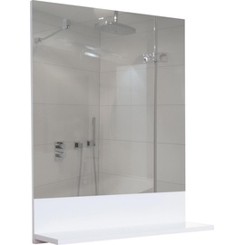 MCW Wandspiegel mit Ablage MCW-B19, Badspiegel Badezimmer, hochglanz 75x60cm ~ weiß