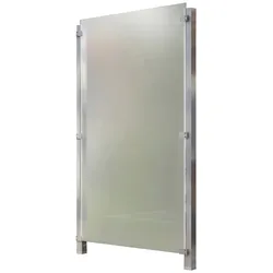 Zaun STAKET PRO, silber (silberfarben), Pfosten: 2 St., Edelstahl, Glas, Zaunelemente, Glaszaun, Gesamtlänge: 1,115 m, 2 Pfosten