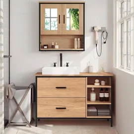 EUGAD Waschbeckenunterschrank 2 Schubladen 30 x 60 cm Beige
