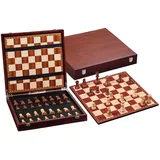 Philos 2504 - Schachset Exklusiv, Schachfiguren in Figurenbox mit Einzelfächern, KH 78 mm