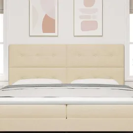 vidaXL Höhenverstellbares Kopfteil mit Kopfteil Creme 200 cm Stoff - Creme