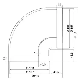 Silverline Compair R-RBV flow 150 Rohrbogen 90°