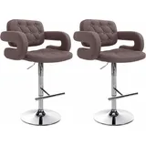 CLP 2er Set Barhocker Dublin Stoff braun