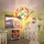 GLOBO Pendelleuchte Kinderzimmer Hängelampe Buchstaben Kinderlampe in Kugelform, Kunststoff bunt, Fassungen 4x E14, DxH 35x120 cm