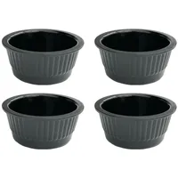 DanDiBo Ambiente 4x Saucenschälchen Set Snackschalen Schwarz Dipschale Rund