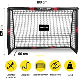 Dunlop Fußballtor Schwarz/Rot 180 x 120 x 60 cm