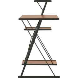 vidaXL Schreibtisch mit Regal Schwarz und Braun 116×50×93 cm