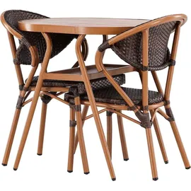 venture home Abrantes Gartentisch 80 x 80 x 0 cm Braun