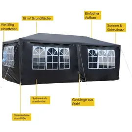toboli Pavillon 3 x 6 m Grau