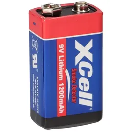 XCell 2x Lithium 9V Block Hochleistungs- Batterien für Rauchmelder / Feuermelder - 10 Jahre Batterie Lebensdauer