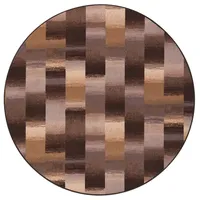 Snapstyle Designer Velour Teppich Mystic Karo Braun 100cm Rund