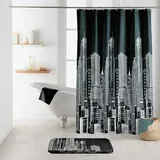 Dynamic24 Duschvorhang 180x200 New York NY Badewannenvorhang Wannen Bad Dusche Vorhang