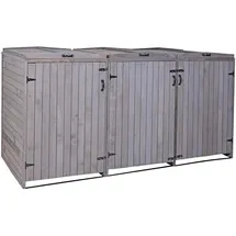 MCW Mülltonnenbox H74-6 3 Deckel grau