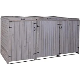 MCW Mülltonnenbox H74-6 3 Deckel grau