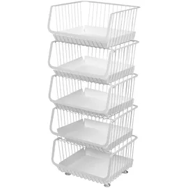 bremermann Aufbewahrungskörbe 5-stufig 42 x 105 x 36 cm Weiß