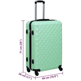 vidaXL Hartschalen-Trolley 2-Rollen Cabin 28 cm / 28 l minzgrün/ABS
