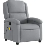 vidaXL Massagesessel Modell 1 Polyester 86,5 x 99,5 x 70 cm Hellgrau mit Fernbedienung