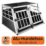 Petigi Hundetransportbox Hundebox Auto Alu Hunde Transportbox Aluminium Kofferraum Transport Box für Hund Dog Autobox 89 x 69 x 50 cm Haustier Käfig