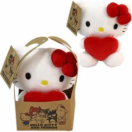 JoyToy Joy Toy - Hello Kitty Heart 14 cm in Kartontäschchen, Weiß, Rot