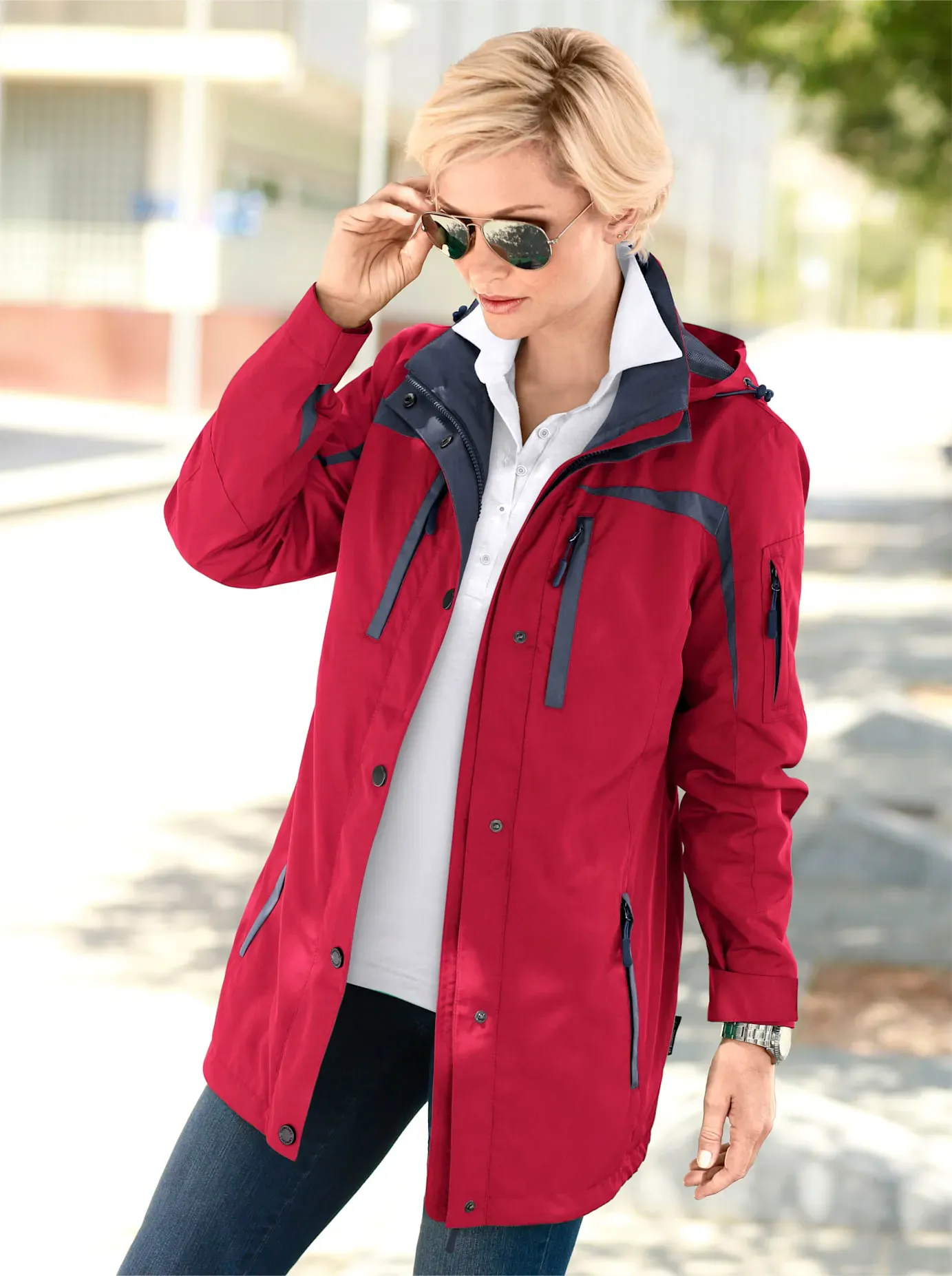 Funktionsjacke CASUAL LOOKS, Damen, Gr. 23, rot, 100% Polyester, unifarben, Jacken Funktionsjacke