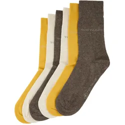 TOM TAILOR Damen Socken aus Bio-Baumwolle im 6er-Pack, braun, Uni, Gr. 35-38
