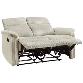 luma-home Relax Sofa 2-Sitzer Couch Federkern Liegefunktion verstellbar Bezug Cord Beige / 15505 - 2 Jahre Gewährleistung - mind. 14 Tage Rückgaberecht - Beige