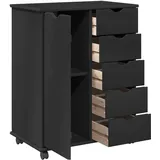 vidaXL Rollcontainer 63,5 x 39 x 79 cm Schwarz