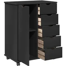vidaXL Rollcontainer 63,5 x 39 x 79 cm Schwarz
