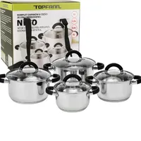 8-teiliges Kochgeschirrset aus Edelstahl Topfset Induktion Kochtopfset Töpfe Set