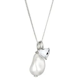 Elli Herz Kristalle Synthetische Perle Weiß 925 Sterling Silber 45 Damen 