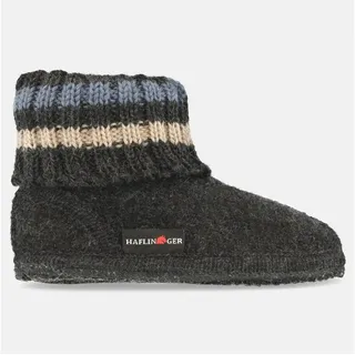 HAFLINGER Paul Damen, Herren Schurwoll Hausschuhe Hüttenschuhe anthrazit - Grau 46